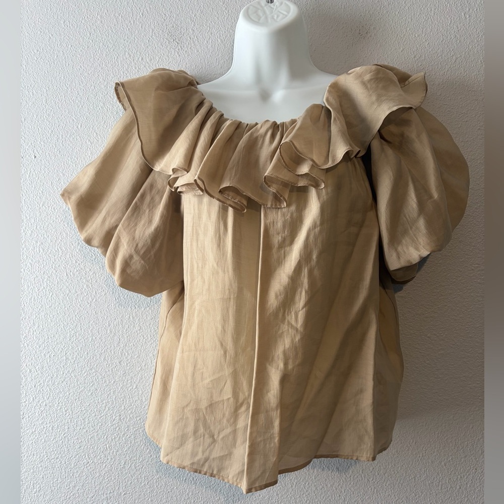 Caroline Tencel Blouse in Khaki Green - Picture 3 of 6